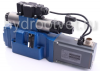 4WRTE16V1-125L-4X/6EG24K31/A1M - Пропорциональный быстродействующий распределитель с обратной связью по положению золотника и со встроенным усилителем (OBE), Ду16, A1 = ±10 В, номинальный расход 125 л/мин, схема V1-, каналы управления X и Y = внешние