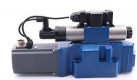 4WRTE16W6-200L-4X/6EG24K31/A1M - Пропорциональный быстродействующий распределитель с обратной связью по положению золотника и со встроенным усилителем (OBE), Ду16, A1 = ±10 В, номинальный расход 200 л/мин, схема W6-, каналы управления X и Y = внешние